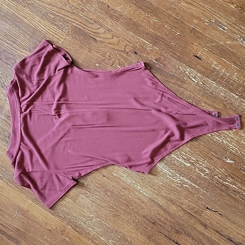 Rust Button-Up Ribbed Bodysuit, Size M - Picture 4 of 4